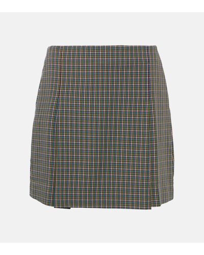 Tory Sport Checked Pleated Tennis Skirt - Grey