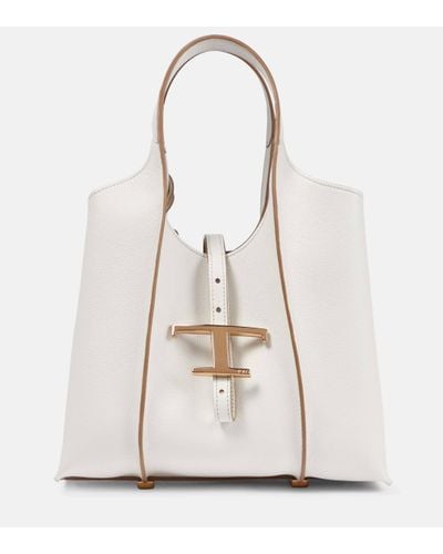 Tod's Timeless Mini Leather Tote Bag - White