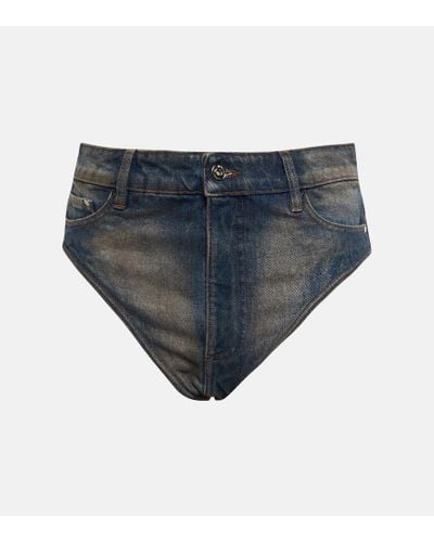 Y. Project Shorts Janty en denim de tiro alto - Azul