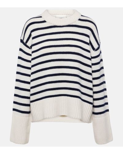 Lisa Yang Sony Striped Cashmere Jumper - White