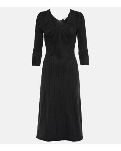 Wolford Ribbed Wool-blend Midi Dress - Black