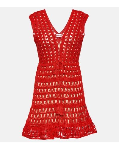 Anna Kosturova Jennifer Crochet Minidress - Red