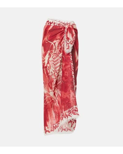 Jean Paul Gaultier Printed Beach Cover-up - Red