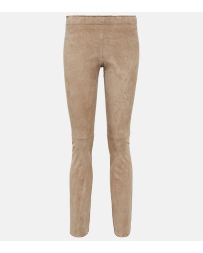 Stouls Jacky Suede Slim Trousers - Natural