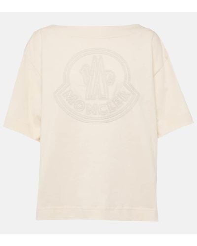 Moncler T-Shirt aus Baumwoll-Jersey - Natur