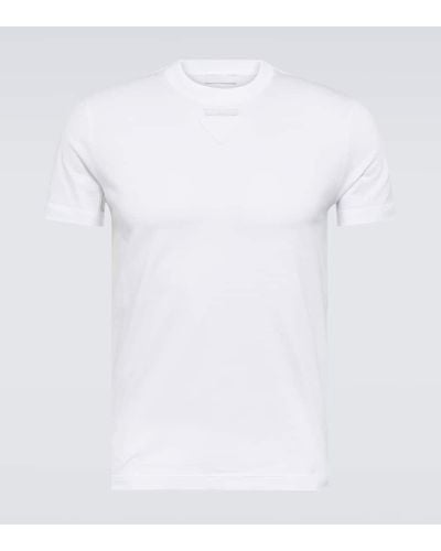 Prada Camiseta de algodon adornada - Blanco