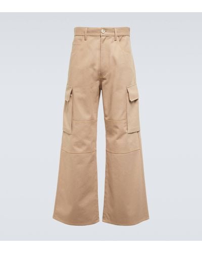Marni Wide-leg Cotton Gabardine Cargo Trousers - Natural
