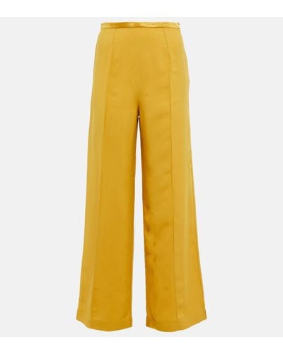 ‎Taller Marmo Wide-leg Satin Trousers - Yellow
