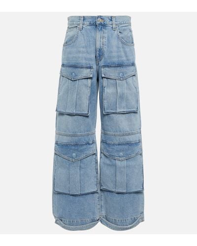 Agolde Tex Mid-rise Wide-leg Cargo Jeans - Blue