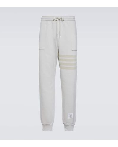 Thom Browne Pantalones deportivos 4-Bar de algodon - Gris