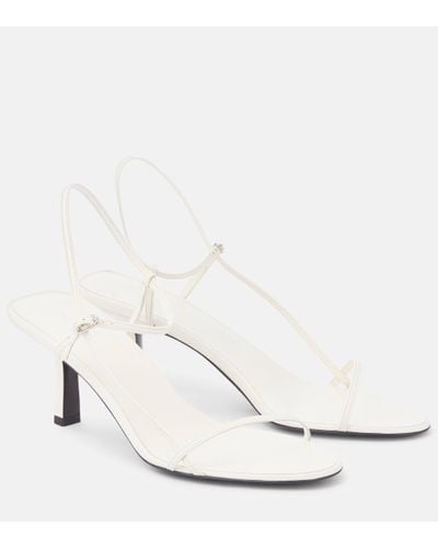 The Row Bare Leather Sandals - White
