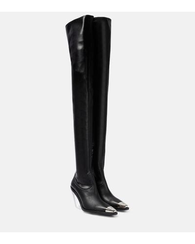 David Koma Faux Leather Over-the-knee Boots - Black