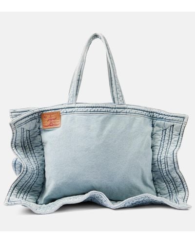 Y. Project Wire Cabas Maxi Denim Tote Bag - Blue