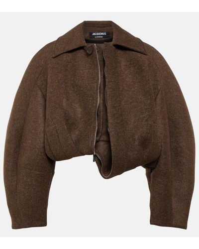 Jacquemus Le Manteau Feltro Relaxed-fit Woven Jacket - Brown