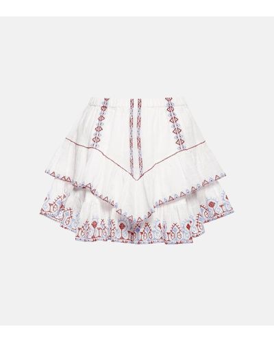 Isabel Marant Shorts Jocadia de algodon bordados - Blanco