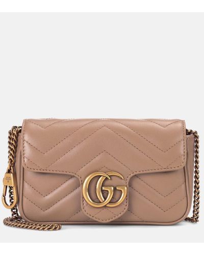 Gucci GG Marmont Super Mini Shoulder Bag - Brown