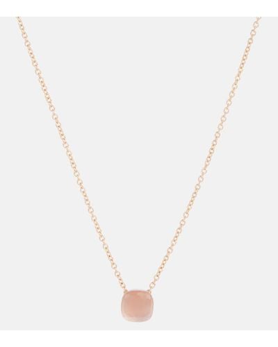 Pomellato Nudo 18kt Gold Necklace With Rose Quartz - White