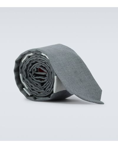 Thom Browne 4-bar Wool Tie - Grey