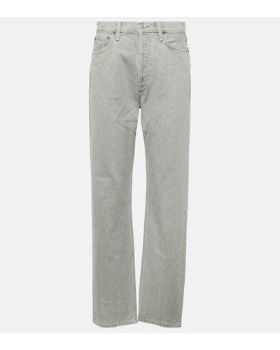 Agolde High-Rise Straight Jeans 90s Pinch Waist - Grau