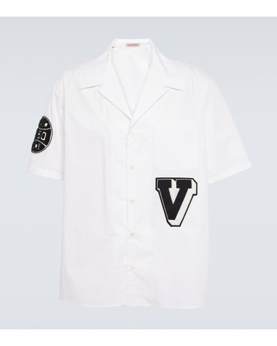 Valentino Chemise brodee en coton - Blanc