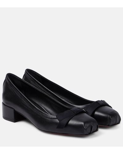Christian Louboutin Mamaflirt 30 Bow-detail Leather Court Shoes - Black