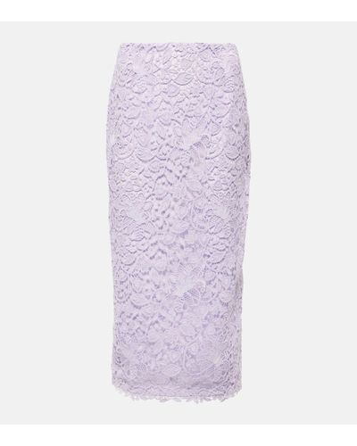 Carolina Herrera Lace Guipure Pencil Skirt - Purple