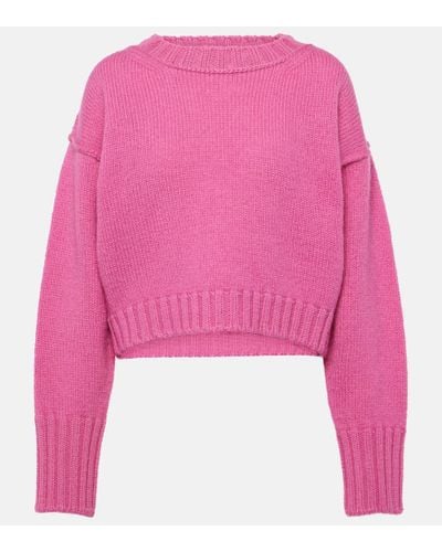 Acne Studios Kryptona Cropped Wool Sweater - Pink