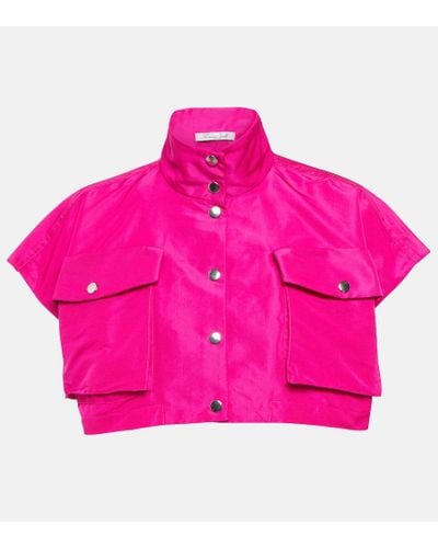 LAQUAN SMITH Cropped Satin Jacket - Pink