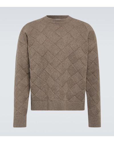Bottega Veneta Intreccio Wool-blend Sweater - Brown