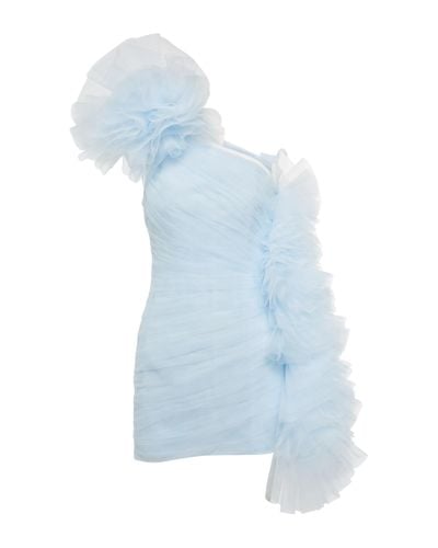Giambattista Valli One-shoulder Tulle Minidress - Blue
