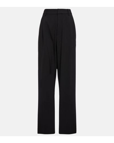 Sir. The Label Leni Pleated Mid-rise Trousers - Black