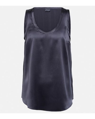 Brunello Cucinelli Tank top en mezcla de seda - Azul