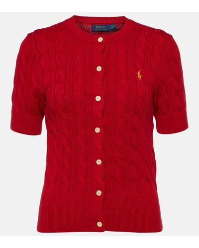 Polo Ralph Lauren Cardigan en coton - Rouge