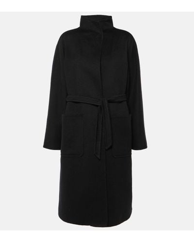 Max Mara Lilia Belted Cashmere Wrap Coat - Black