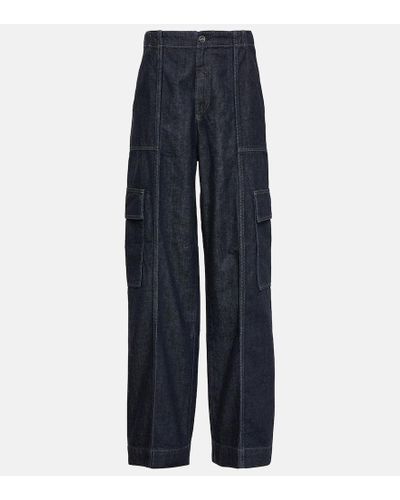 AG Jeans X EmRata jeans cargo Amia de tiro alto - Azul