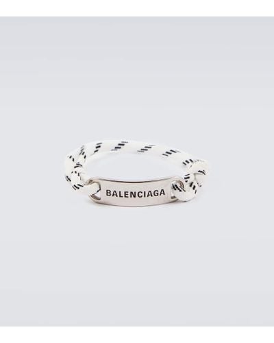 Balenciaga Plate Logo Bracelet - White