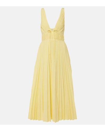 Jonathan Simkhai Stephanie Plisse Cotton-blend Maxi Dress - Yellow
