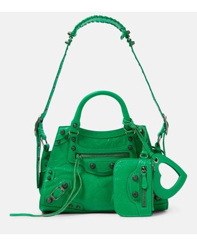 Balenciaga Neo Cagole Xs Leather Tote Bag - Green