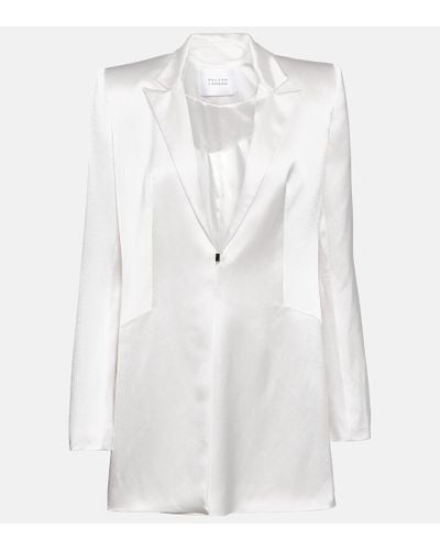 Galvan London Novia - vestido blazer Leith de saten - Blanco