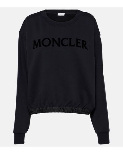 Moncler Logo Cotton Jersey Sweatshirt - Black
