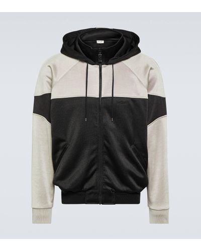 Saint Laurent Bicolor Hooded Sweatshirt - Black