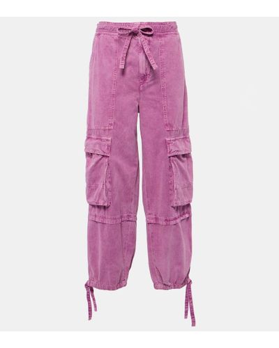 Isabel Marant Ivy Mid-rise Denim Cargo Pants - Pink