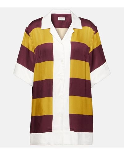 Dries Van Noten Camicia in raso a righe - Multicolore