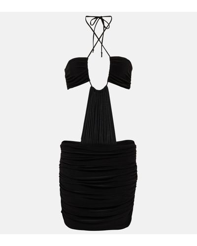 Norma Kamali Jason Bill Cutout Jersey Minidress - Black