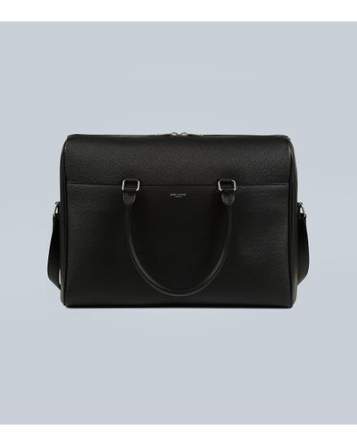 Saint Laurent Duffle Embossed-leather Briefcase - Black