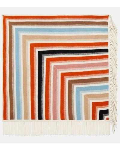Etro Striped Wool Scarf - Natural