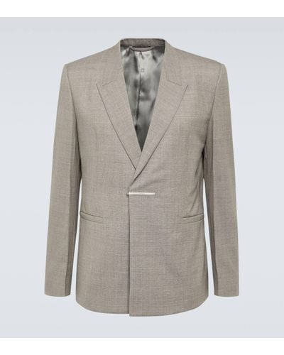 Givenchy Single-breasted Wool Blazer - Grey