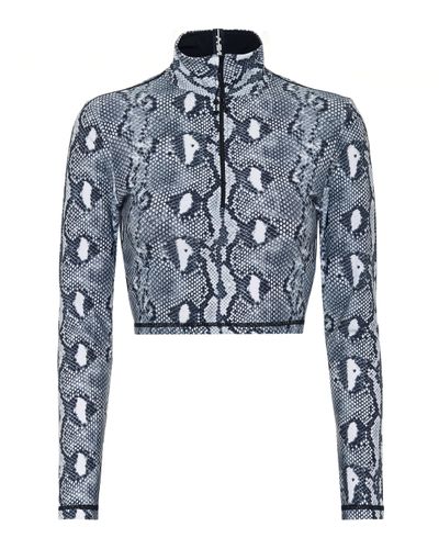 Adam Selman Sport Snake-print Sports Top - Blue