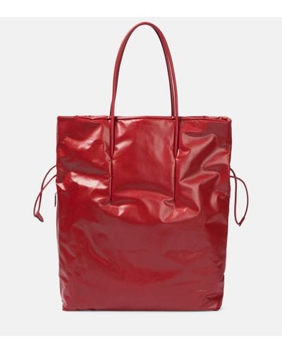 The Row Polly Leather Tote Bag - Red
