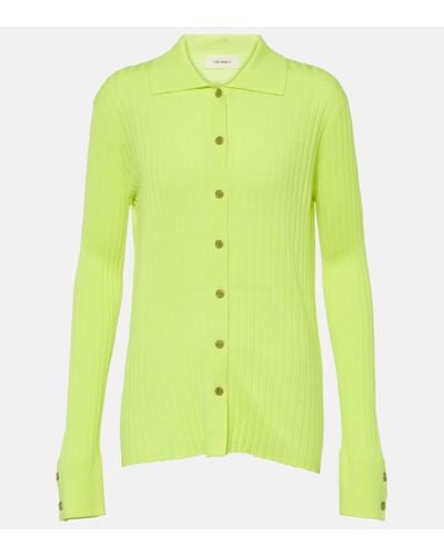 Lisa Yang Aria Ribbed-knit Cashmere Cardigan - Green